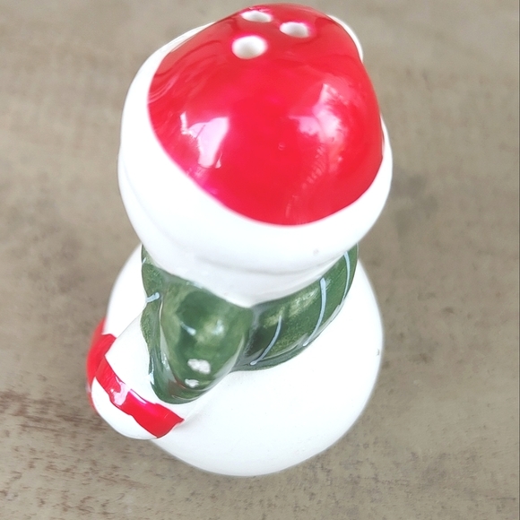 Vintage 90s Earthenware Mr Snowman Pepper Shaker Hand Painted Replacement Shaker - Picture 10 of 10